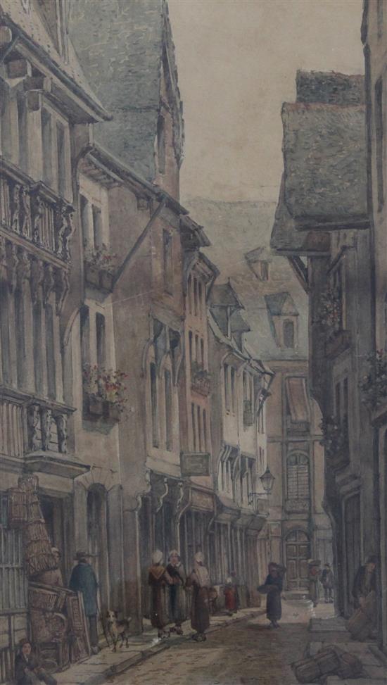 William Pitt (1855-1918) Thatched cottages and Street scene, largest 13.5 x 8in.